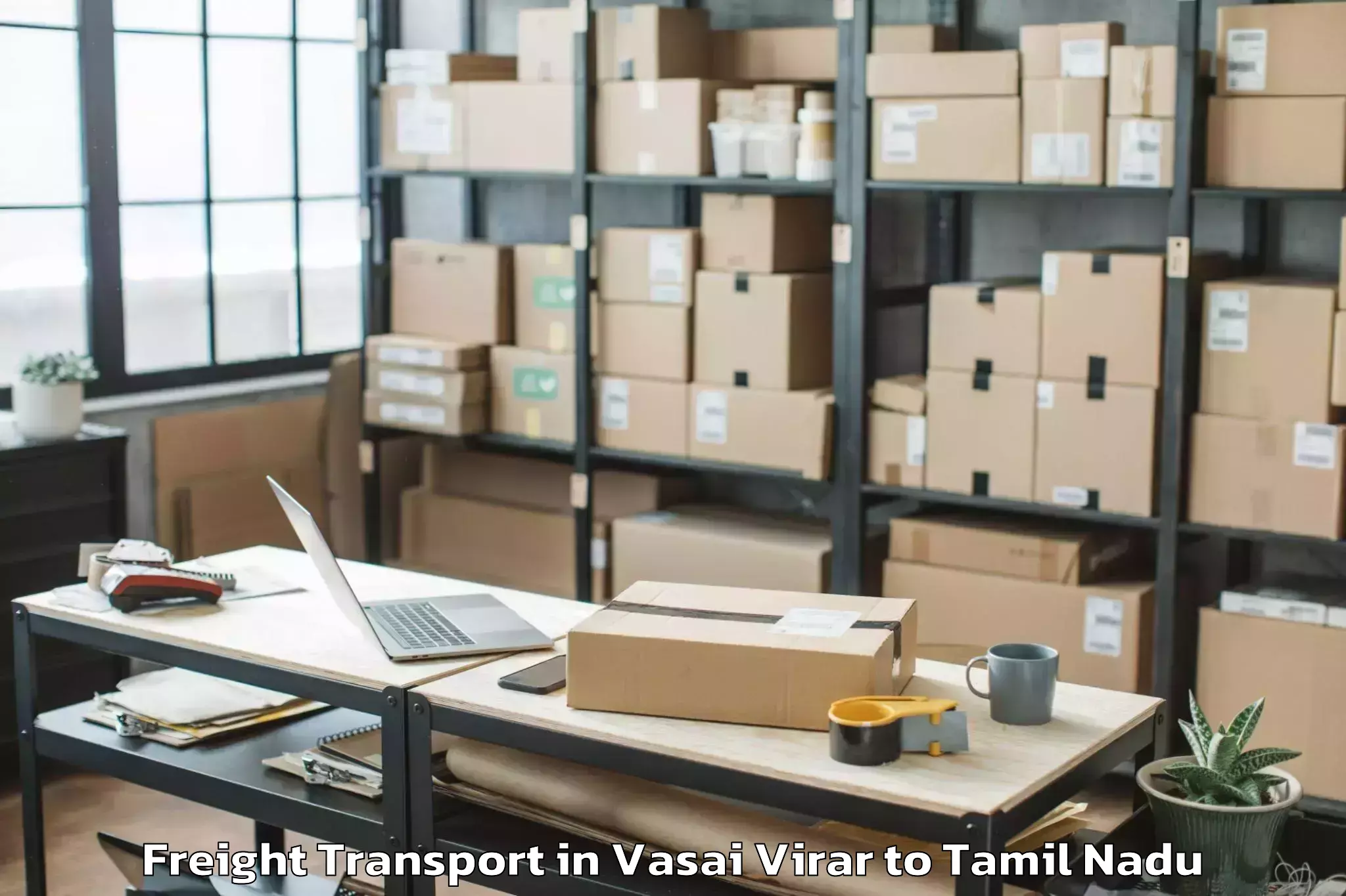 Book Vasai Virar to Kodavasal Freight Transport Online